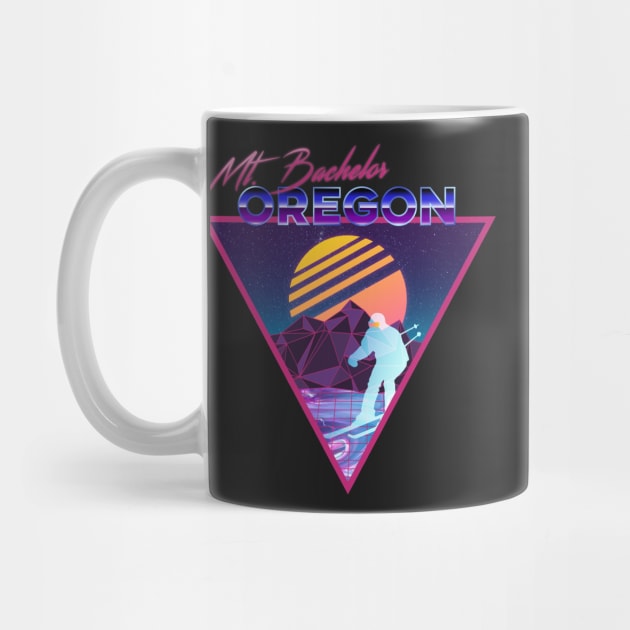 Retro Vaporwave Ski Mountain | Mt. Bachelor Oregon | Shirts, Stickers, and More! by KlehmInTime